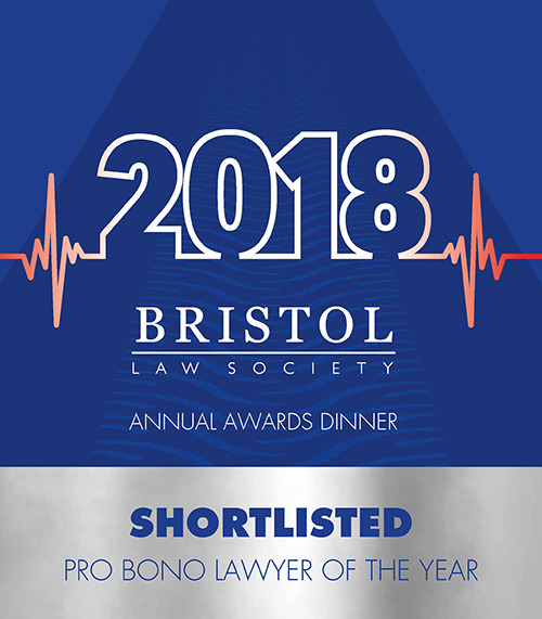 2018 Bristol Law Society Annual Awards Dinner - shortlisted pro bono lawyer of the year image